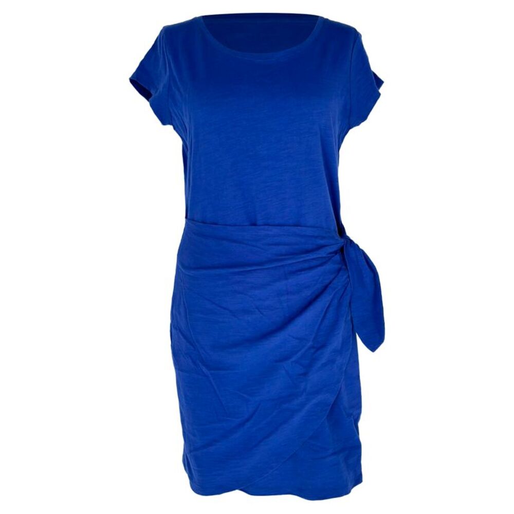 Lauren Ralph Lauren Wrap-Effect Mini Dress in Blue Cotton